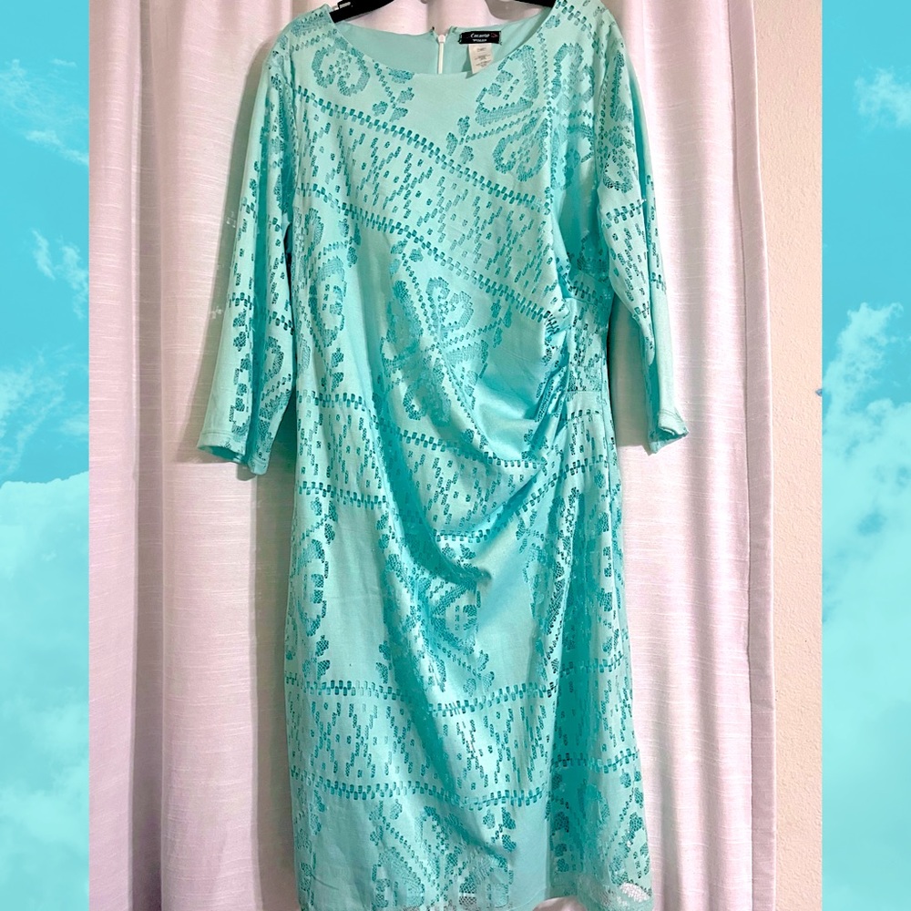 Cocomo Turquoise Formal Knee-Length Dress
